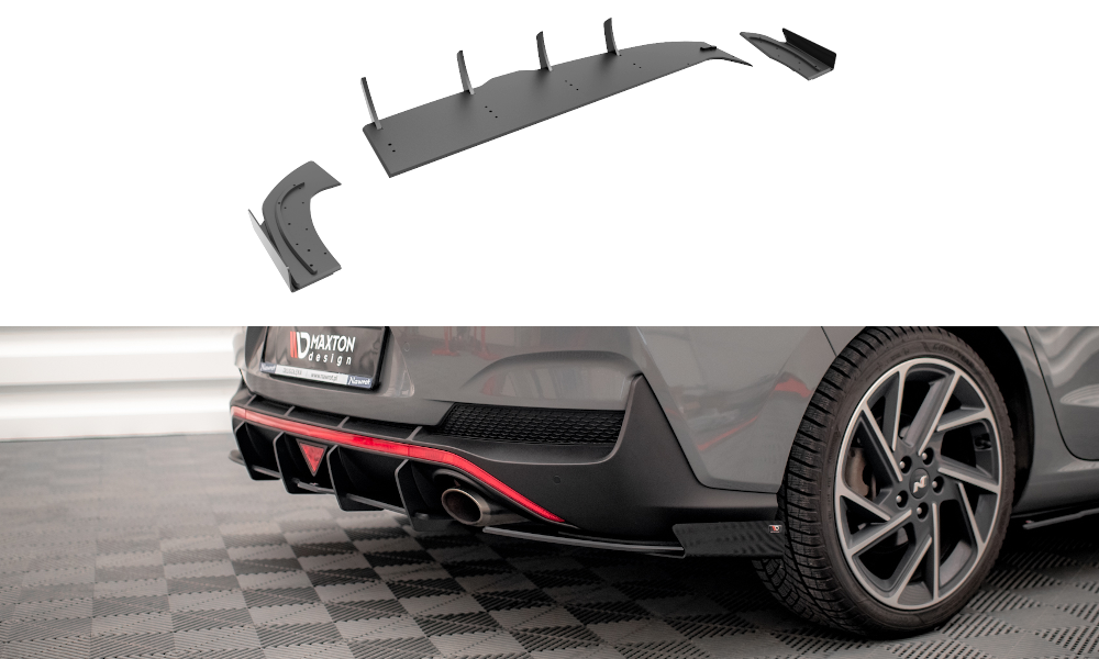 Maxton Design Street Pro Rear Side Splitters + Flaps Hyundai I30 Fastback N-Line Mk3 Facelift