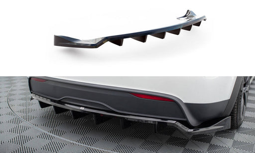 Maxton Design Rear Splitter (with vertical bars) Tesla Model X Mk1 Facelift