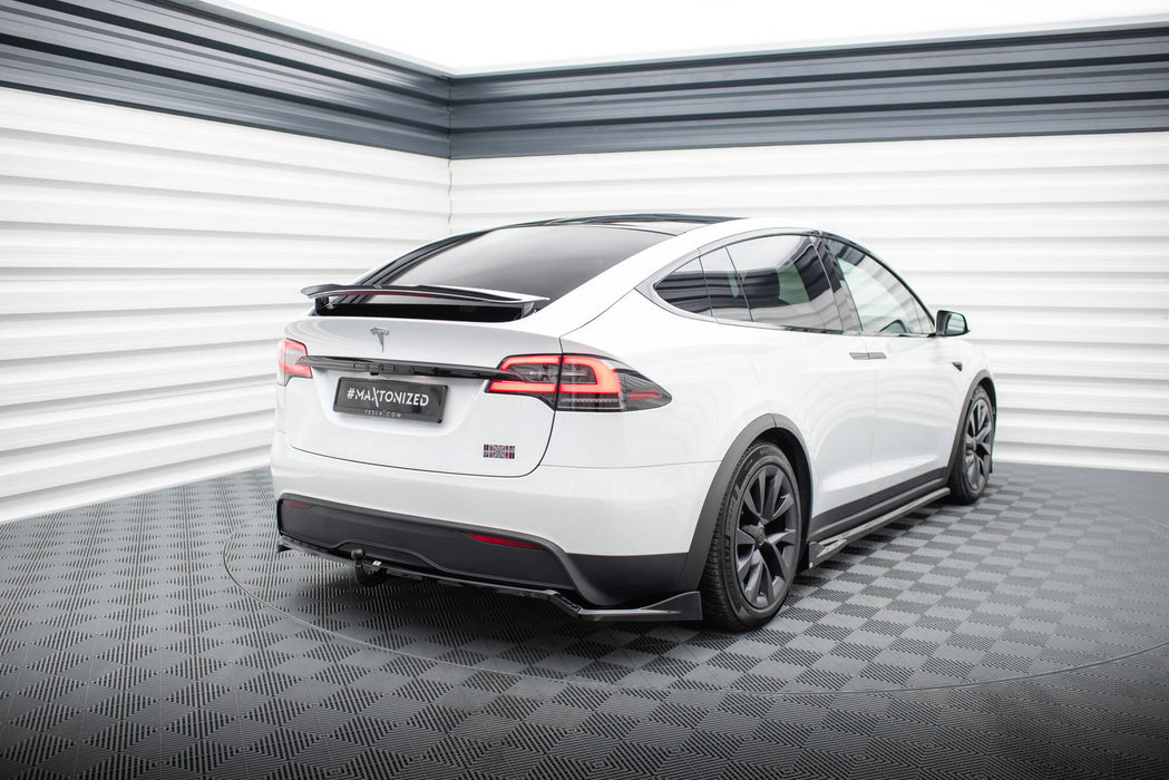 Maxton Design Rear Splitter (with vertical bars) Tesla Model X Mk1 Facelift