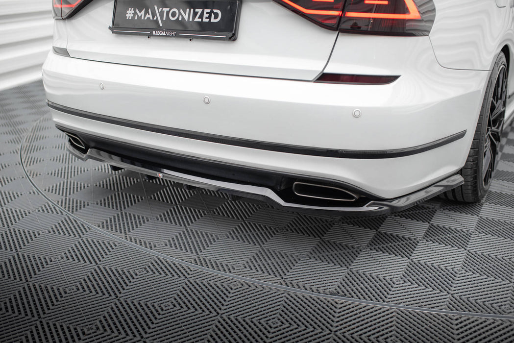 Maxton Design Rear Splitter (with vertical bars) Volkswagen Passat GT B8 Facelift USA