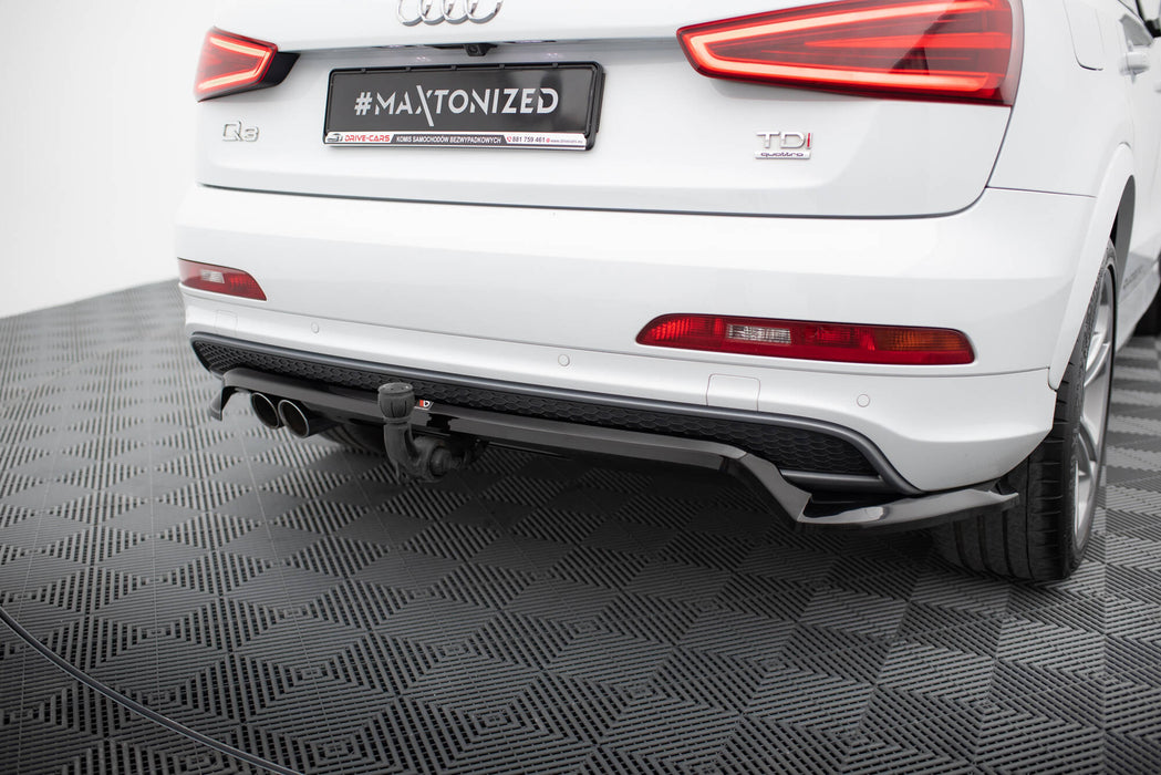 Maxton Design Rear Splitter (with vertical bars) Audi Q3 S-line 8U