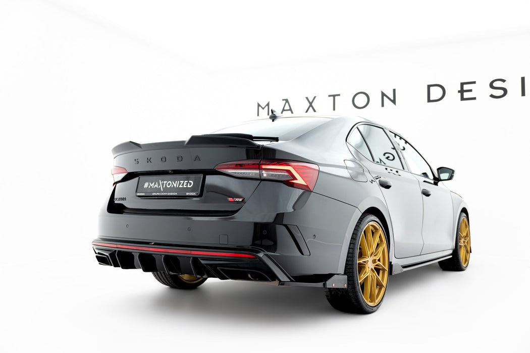 Rear Side Splitters V.4 + Flaps Skoda Octavia RS Combi / Liftback Mk4 / Mk4 Facelift