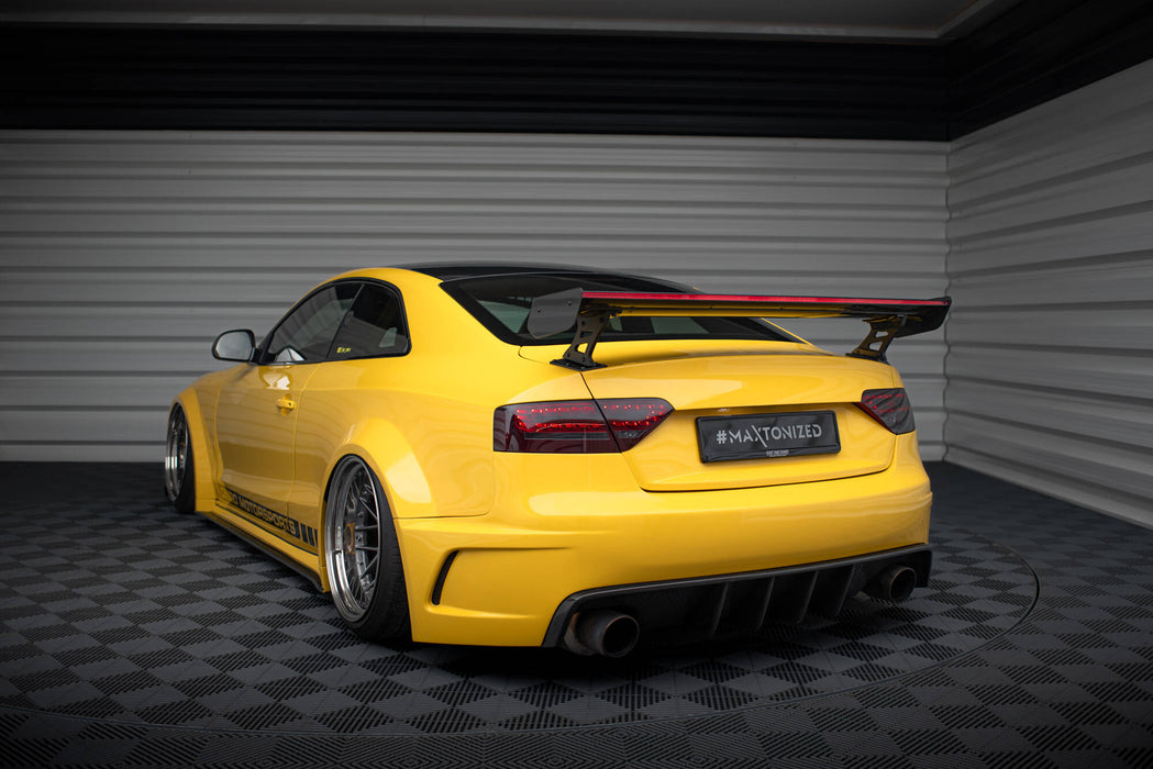 Maxton Design Carbon Spoiler With External Brackets Uprights + LED Audi A5 Coupe 8T