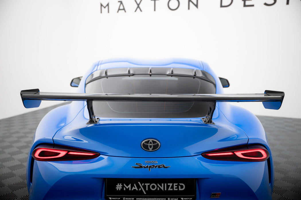 Maxton Design Carbon Spoiler With External Brackets Uprights Toyota Supra Mk5