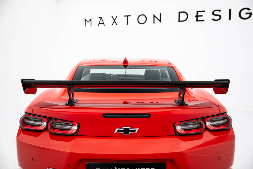 Maxton Design Carbon Spoiler With Internal Brackets Uprights Chevrolet Camaro SS Mk6 Facelift