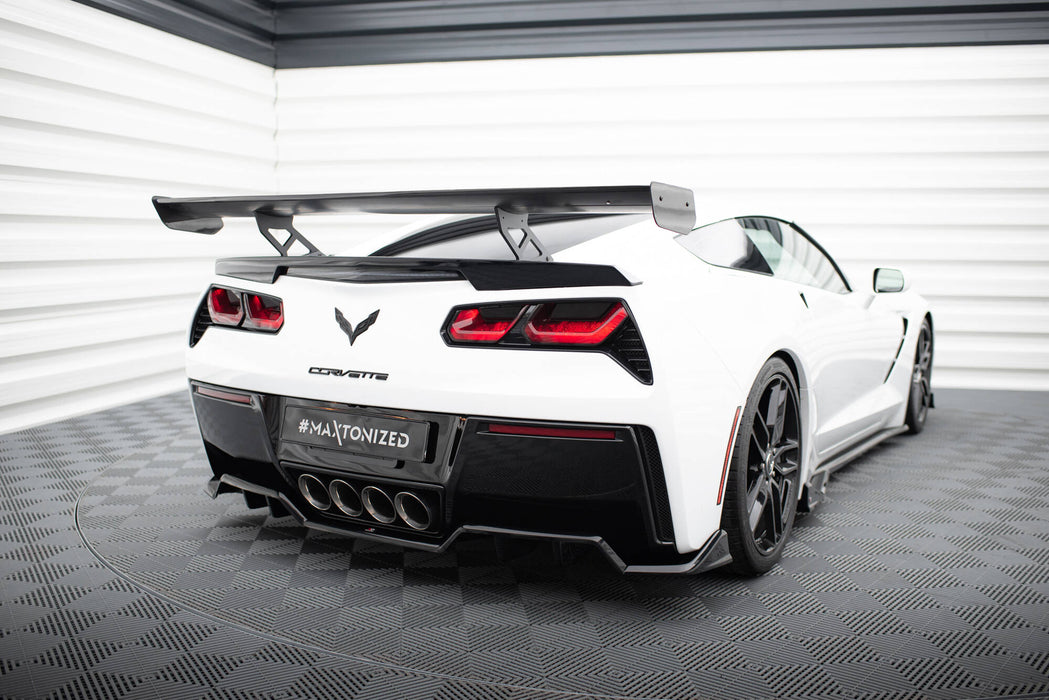 Maxton Design Carbon Spoiler With Internal Brackets Uprights Chevrolet Corvette Stingray / Grand Sport C7