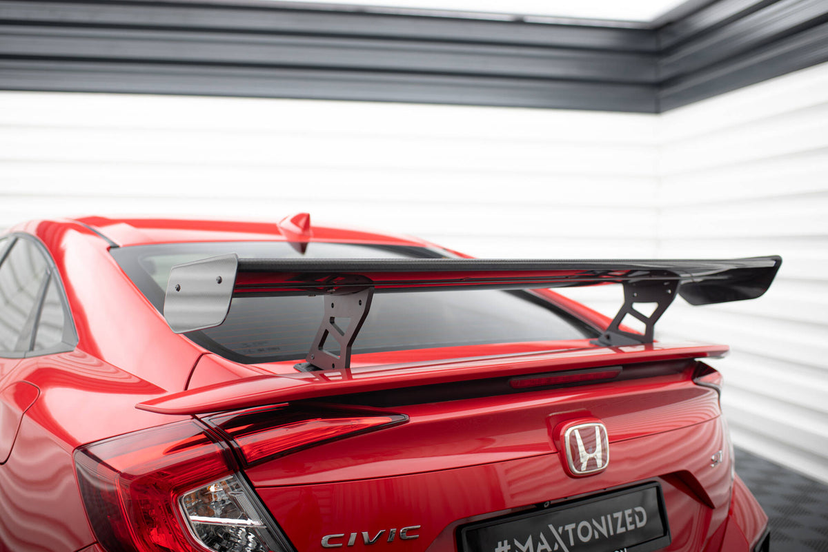 Maxton Design Carbon Spoiler With Internal Brackets Uprights Honda Civ ...