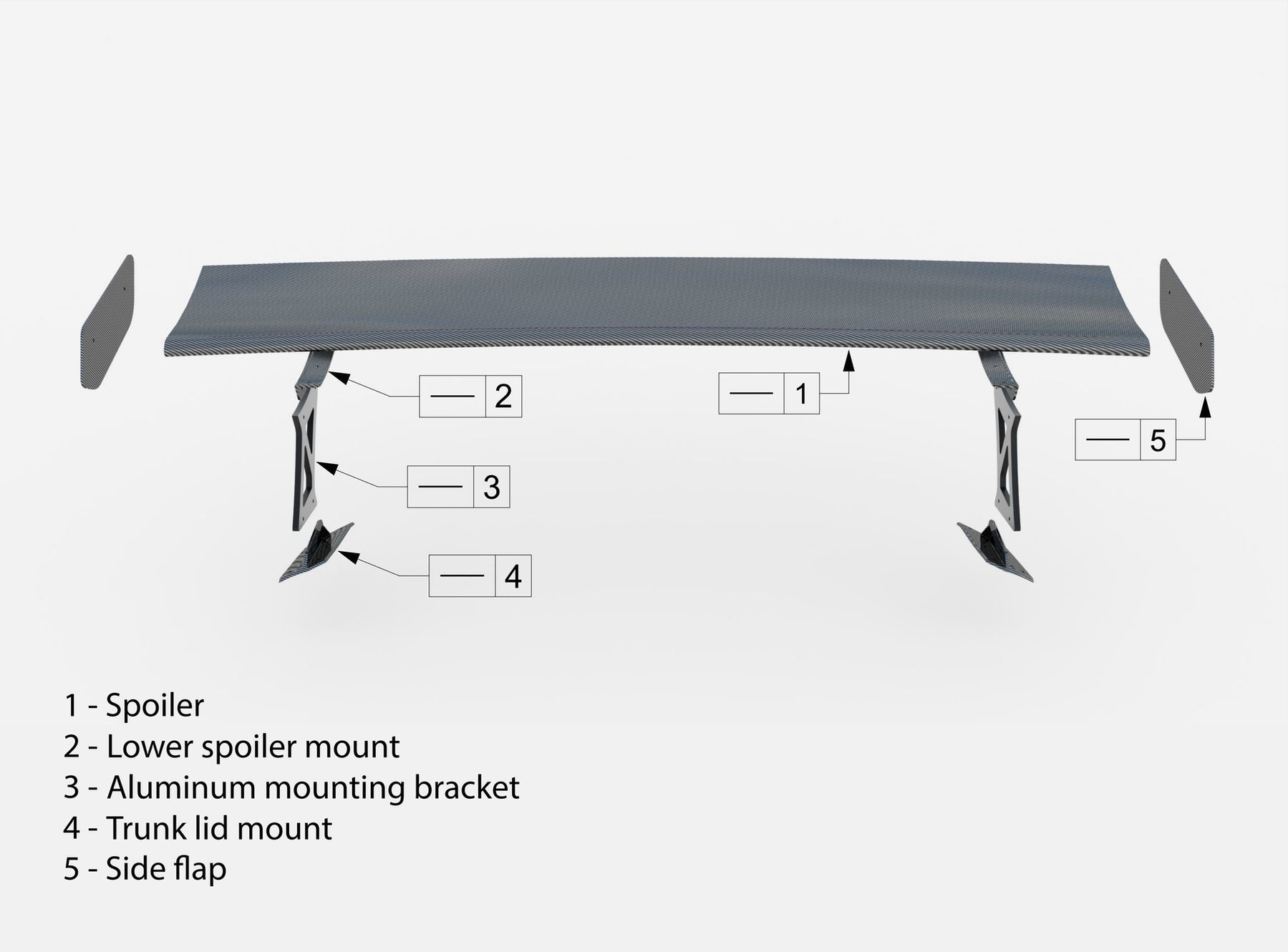 Maxton Design Carbon Spoiler With Internal Brackets Uprights Honda Civ ...