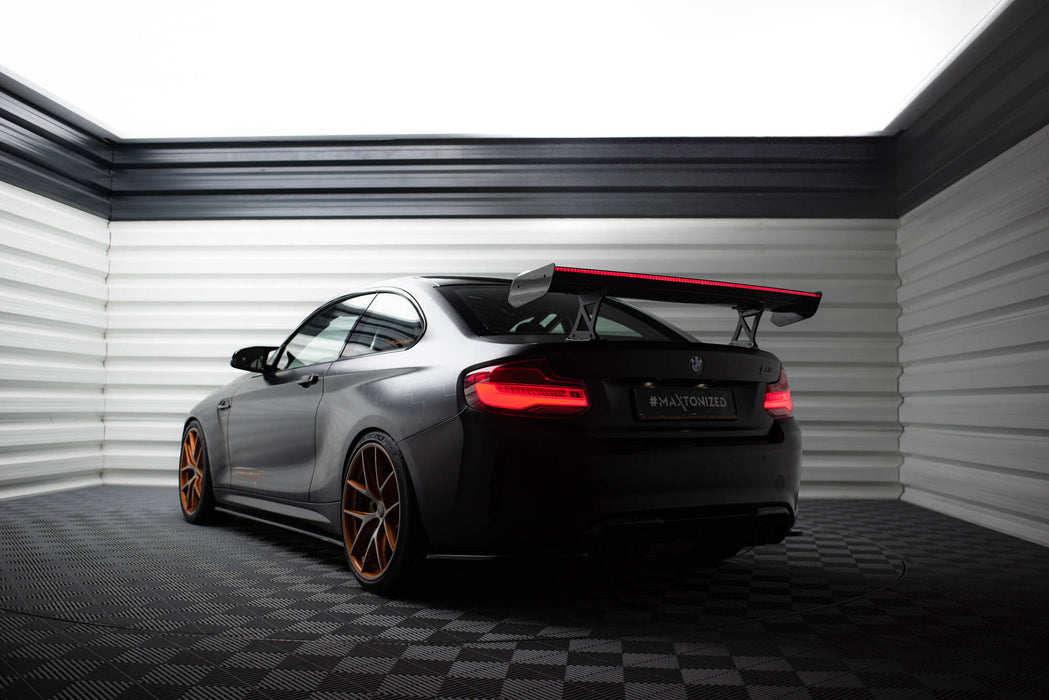Maxton Design Carbon Spoiler With Internal Brackets Uprights + LED BMW M2 F87 / 2 / 2 M-Pack F22