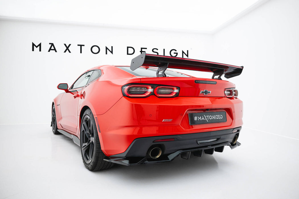 Maxton Design Carbon Spoiler With Internal Brackets Uprights + LED Chevrolet Camaro SS Mk6 Facelift