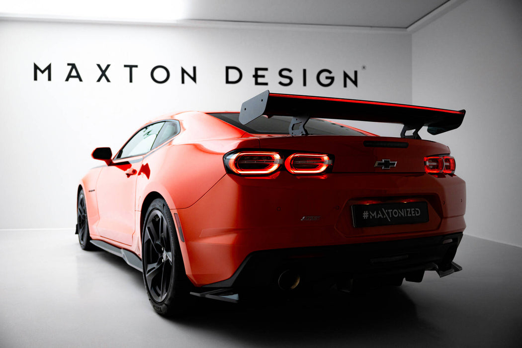 Maxton Design Carbon Spoiler With Internal Brackets Uprights + LED Chevrolet Camaro SS Mk6 Facelift