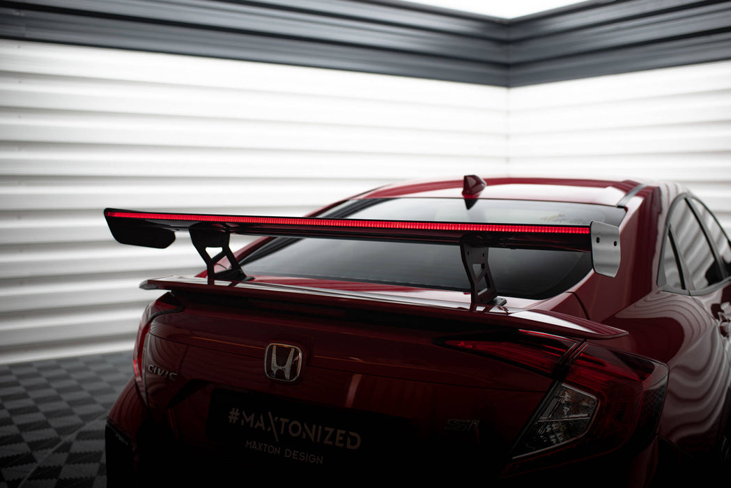 Maxton Design Carbon Spoiler With Internal Brackets Uprights + LED Honda Civic SI Mk10
