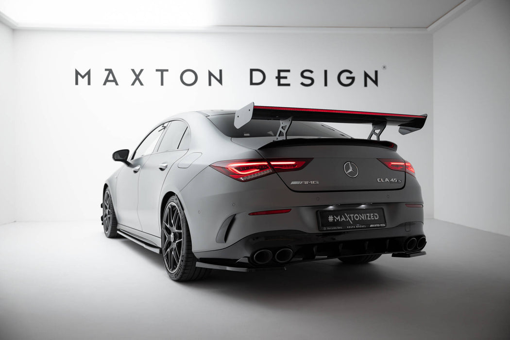 Maxton Design Carbon Spoiler With Internal Brackets Uprights + LED Mercedes-Benz CLA Coupe C118 / C118 Facelift