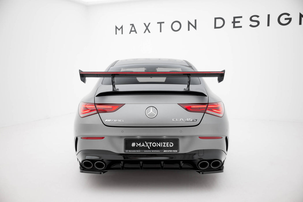 Maxton Design Carbon Spoiler With Internal Brackets Uprights + LED Mercedes-Benz CLA Coupe C118 / C118 Facelift