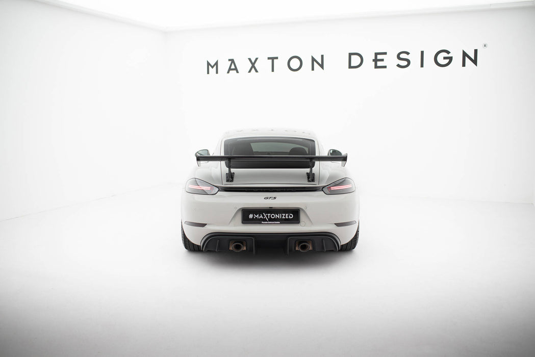 Maxton Design Carbon Spoiler With Internal Brackets Uprights V.1 Porsche 718 Cayman  982c