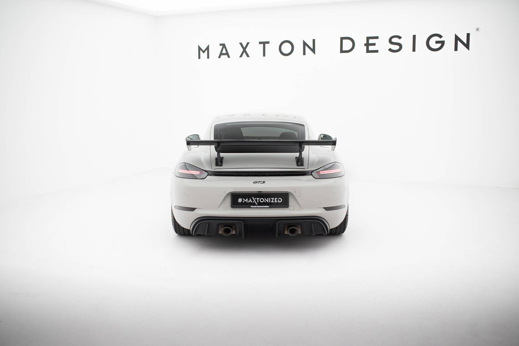 Maxton Design Carbon Spoiler With Internal Brackets Uprights V.2 Porsche 718 Cayman 982c