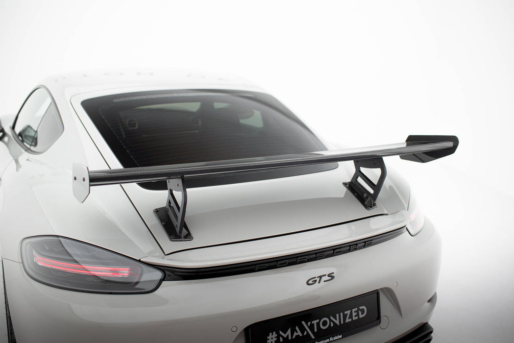 Maxton Design Carbon Spoiler With Internal Brackets Uprights V.2 Porsche 718 Cayman 982c