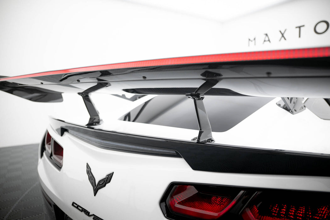 Maxton Design Carbon Spoiler With Upper Swan Mounting + LED Chevrolet Corvette Stingray / Grand Sport C7
