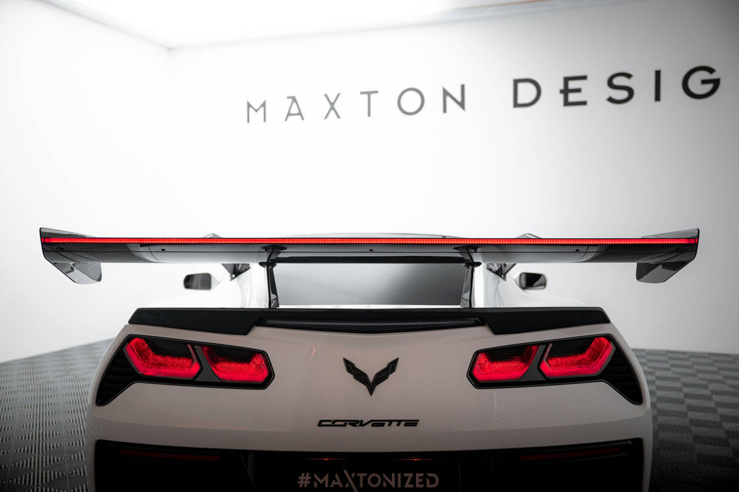 Maxton Design Carbon Spoiler With Upper Swan Mounting + LED Chevrolet Corvette Stingray / Grand Sport C7