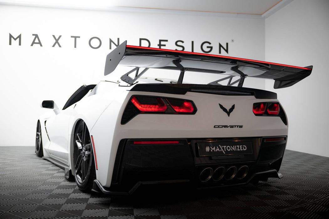 Maxton Design Carbon Spoiler With Upper Swan Mounting + LED Chevrolet Corvette Stingray / Grand Sport C7