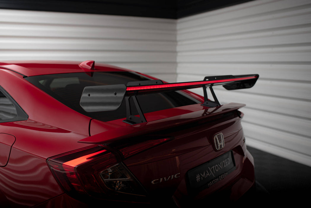 Maxton Design Carbon Spoiler With Upper Swan Mounting + LED Honda Civic SI Mk10