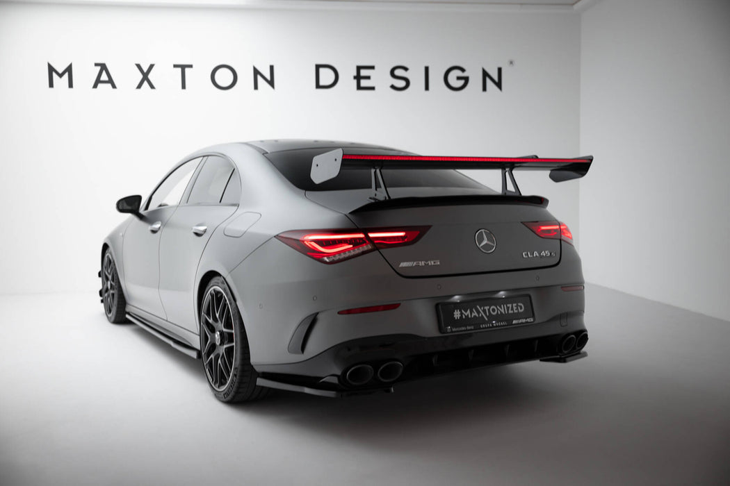 Maxton Design Carbon Spoiler With Upper Swan Mounting + LED Mercedes-Benz CLA Coupe C118 / C118 Facelift
