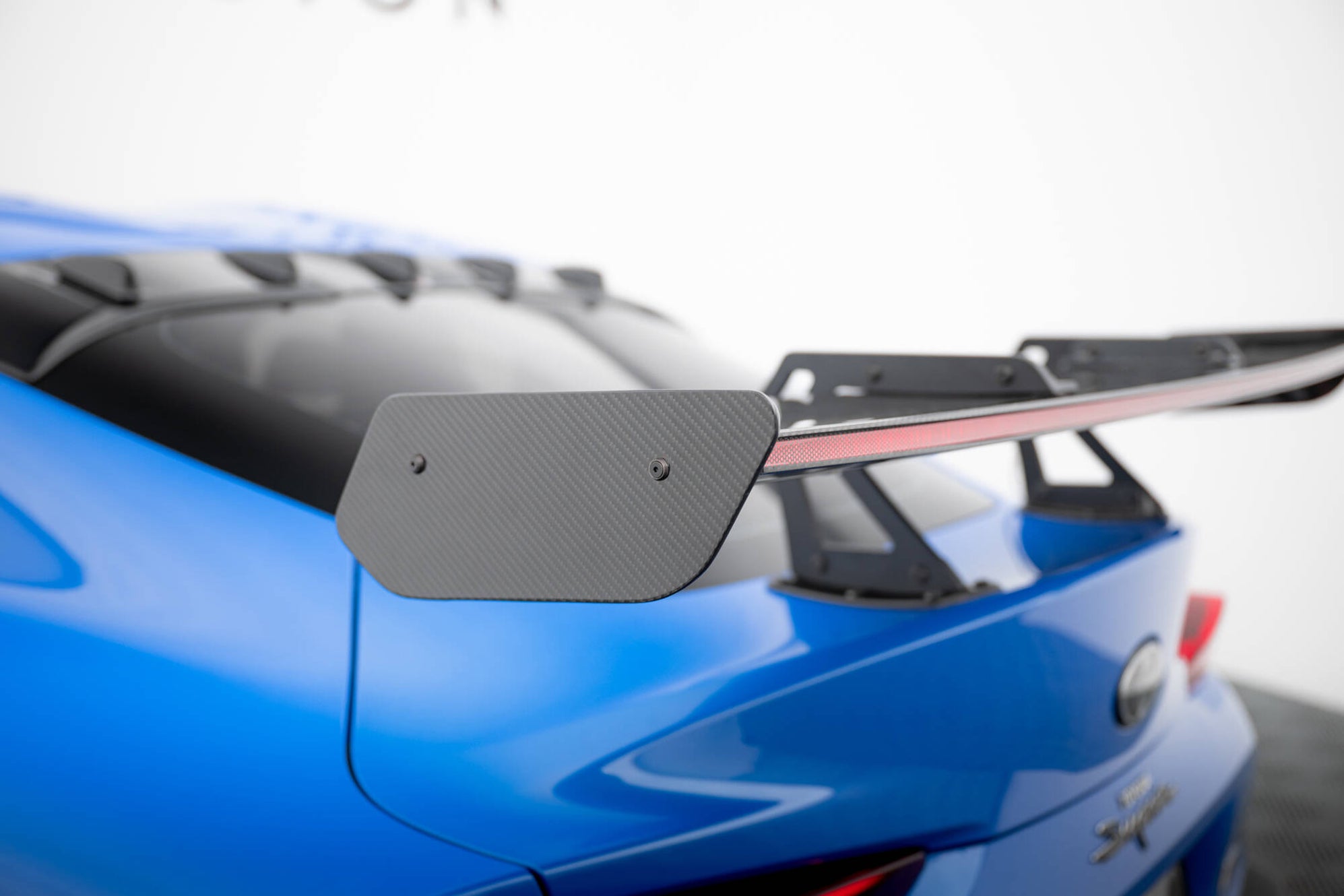 Maxton Design Carbon Spoiler With Upper Swan Mounting + LED Toyota Sup ...