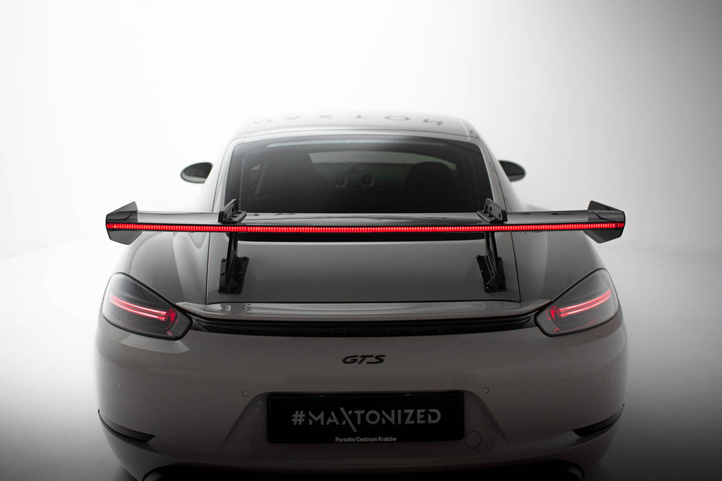 Maxton Design Carbon Spoiler With Upper Swan Mounting V.1 + LED Porsche 718 Cayman 982c