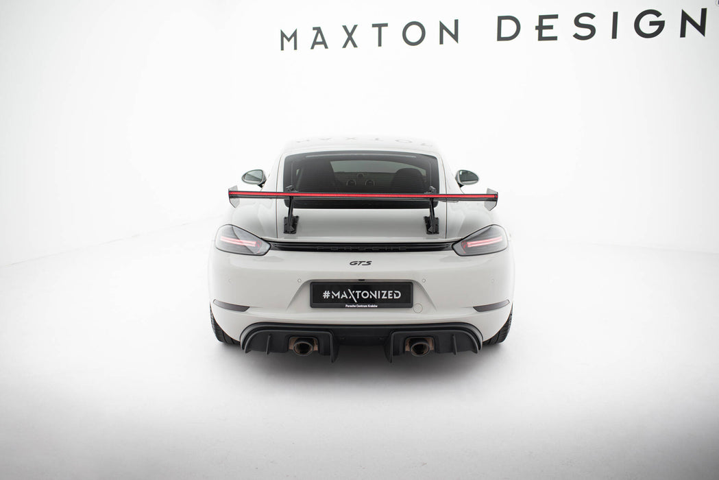 Maxton Design Carbon Spoiler With Upper Swan Mounting V.2 + LED Porsche 718 Cayman 982c