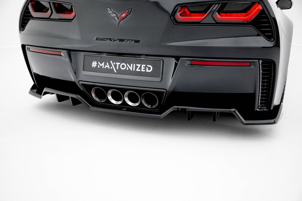 Maxton Design Central Rear Splitter (with vertical bars) Chevrolet Corvette Z06 C7