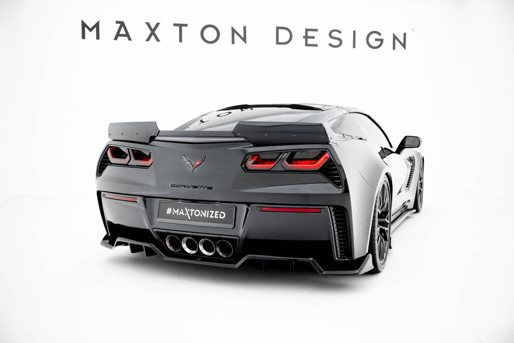 Maxton Design Central Rear Splitter (with vertical bars) Chevrolet Corvette Z06 C7