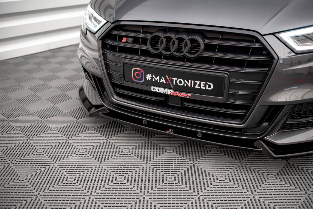 Maxton Design Front Splitter V.1 Audi S3 / A3 S-Line Sportback 8V Facelift