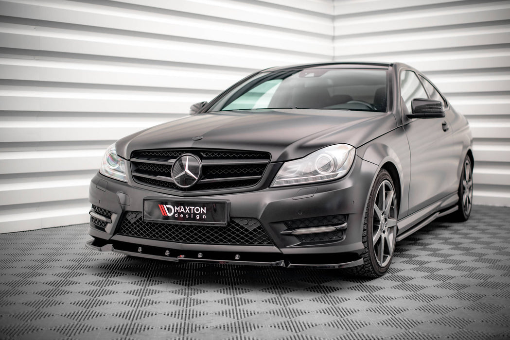 Maxton Design Front Splitter V.1 Mercedes-Benz C Coupe / Sedan / Estate  AMG-Line C204 / W204 Facelift / S204 Facelift