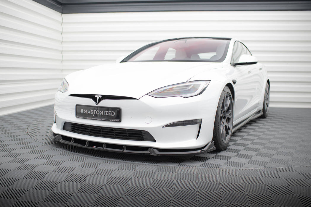 Maxton Design Front Splitter V.1 Tesla Model S Plaid Mk1 Facelift