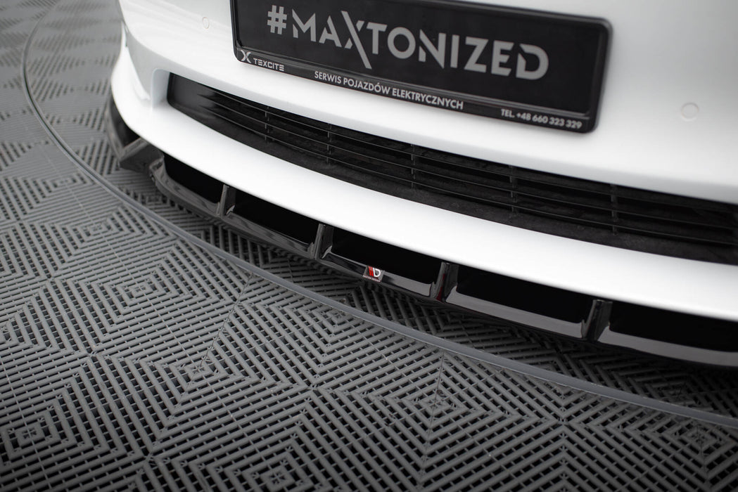 Maxton Design Front Splitter V.1 Tesla Model S Plaid Mk1 Facelift
