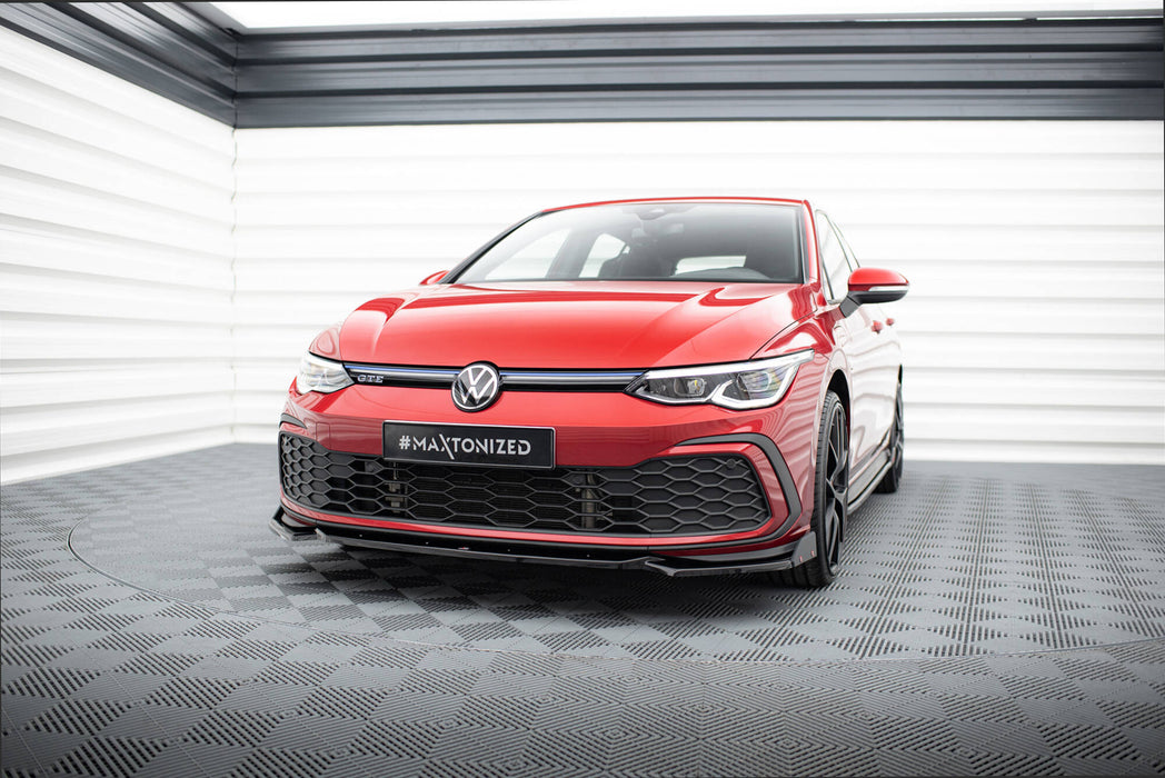 Maxton Design Front Splitter V.2 + Flaps Volkswagen Golf GTI / GTE / GTD / R-Line Mk8