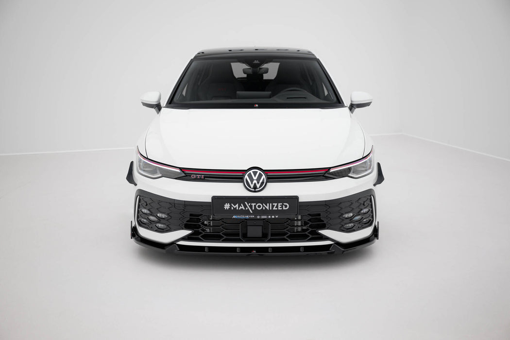 Maxton Design Front Splitter V.2 + Flaps Volkswagen Golf GTI / GTE / R-Line Mk8 Facelift