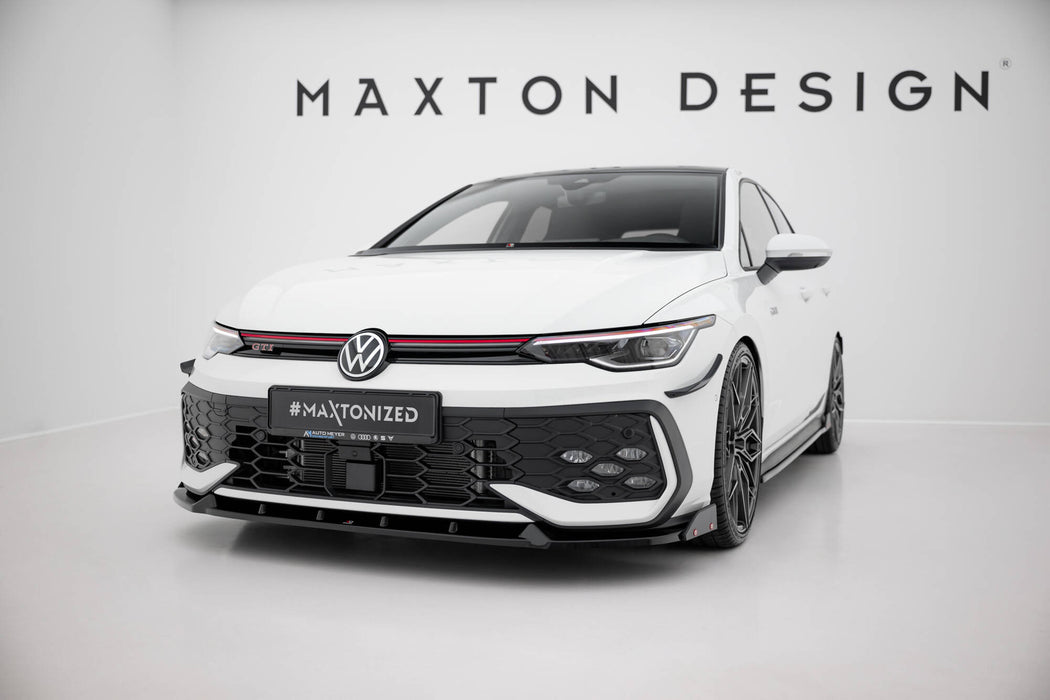 Maxton Design Front Splitter V.2 + Flaps Volkswagen Golf GTI / GTE / R-Line Mk8 Facelift