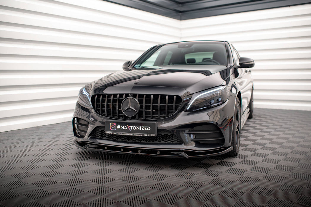 Maxton Design Front Splitter V.2 Mercedes-Benz C AMG Line Sedan / Coupe / Estate W205 / C205 / S205 Facelift