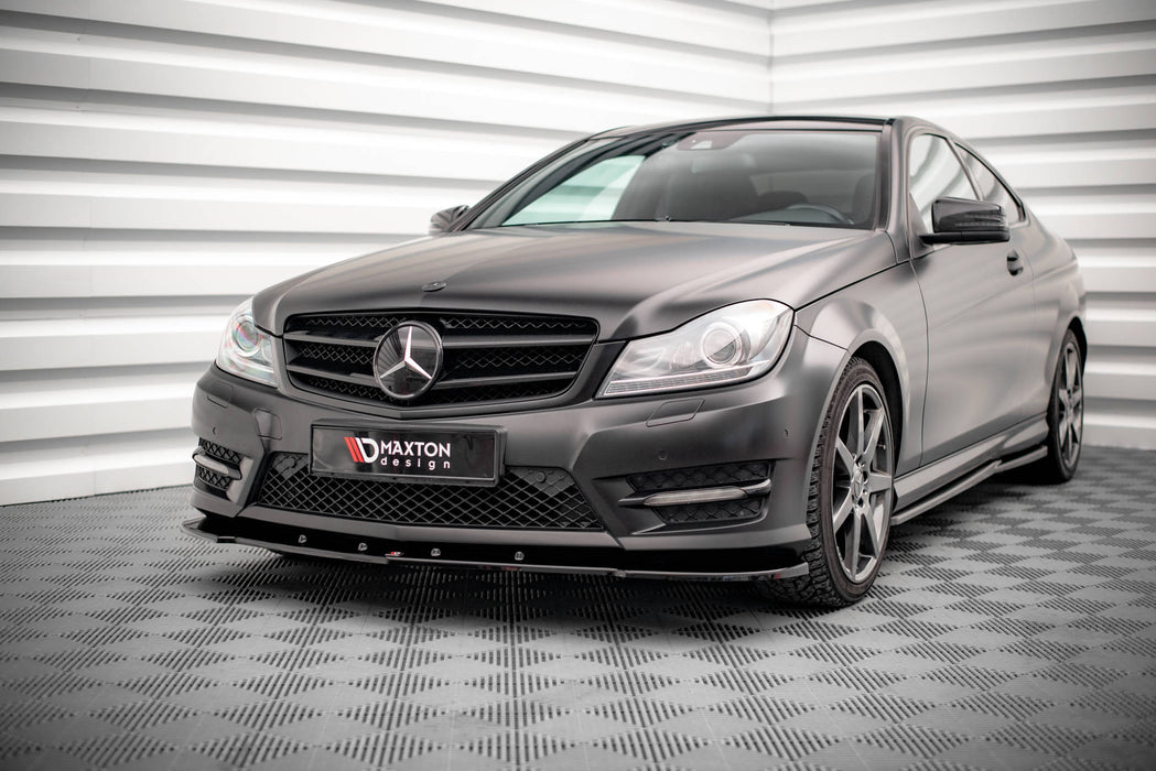 Maxton Design Front Splitter V.2 Mercedes-Benz C Coupe / Sedan / Estate  AMG-Line C204 / W204 Facelift / S204 Facelift