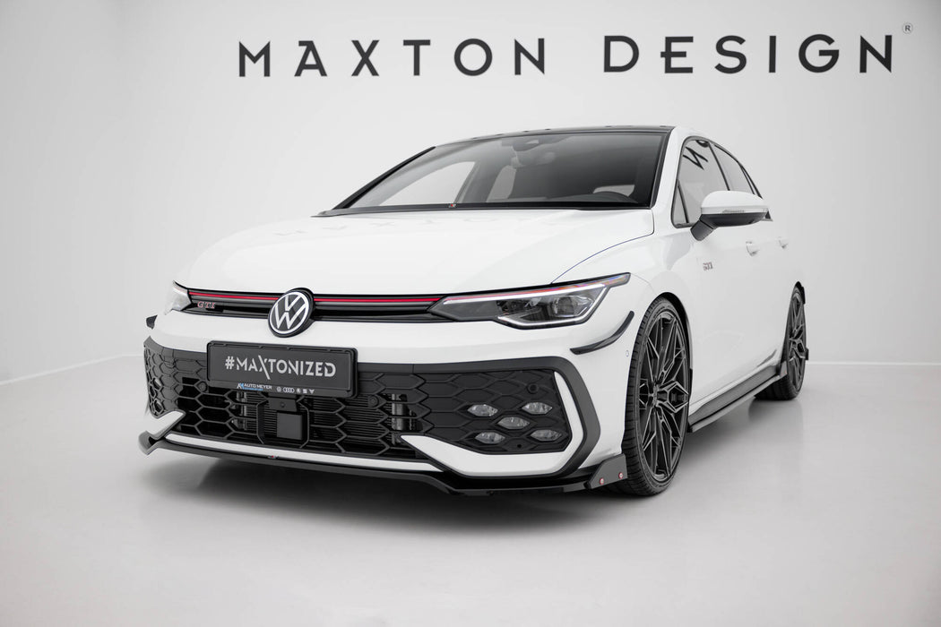 Maxton Design Front Splitter V.3 + Flaps Volkswagen Golf GTI / GTE / R-Line Mk8 Facelift