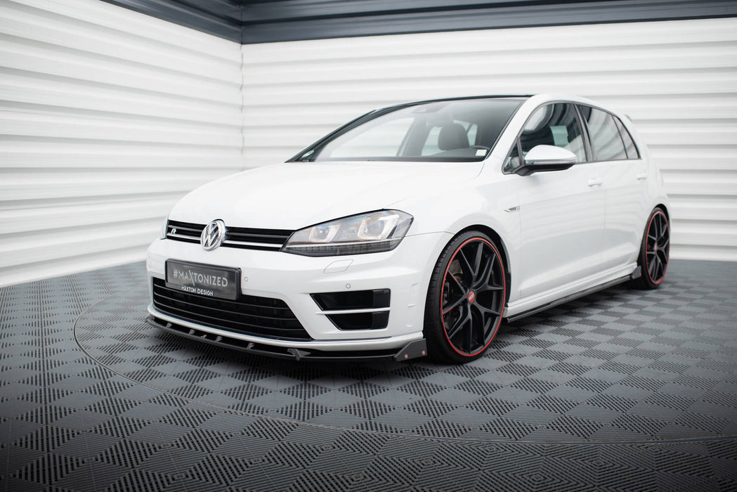 Maxton Design Front Splitter V.5 + Flaps Volkswagen Golf R / R-Line Mk7