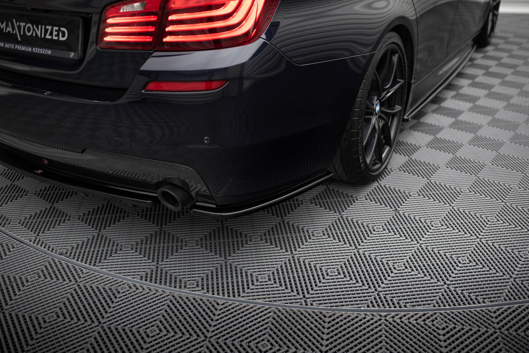 Maxton Design REAR SIDE SPLITTERS for BMW 5 F11 M-PACK (fits two single exhaust ends)