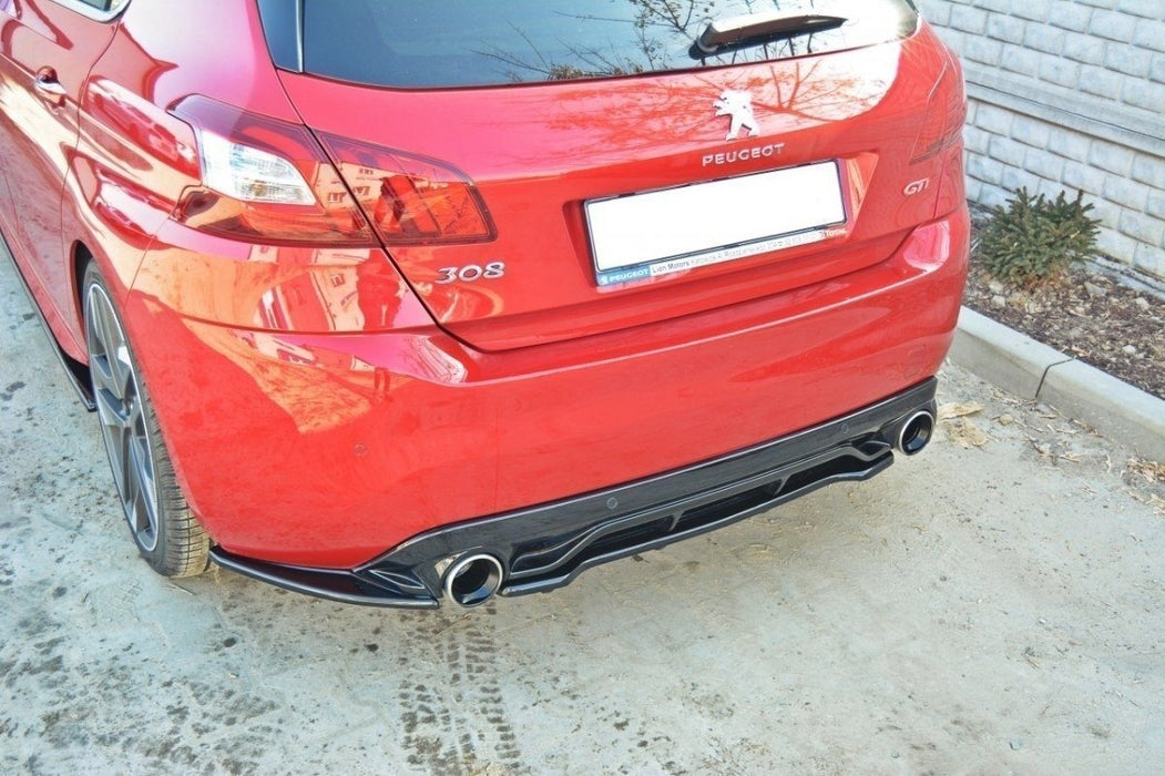 Maxton Design Rear Splitter PEUGEOT 308 II GTI (with vertical bars)
