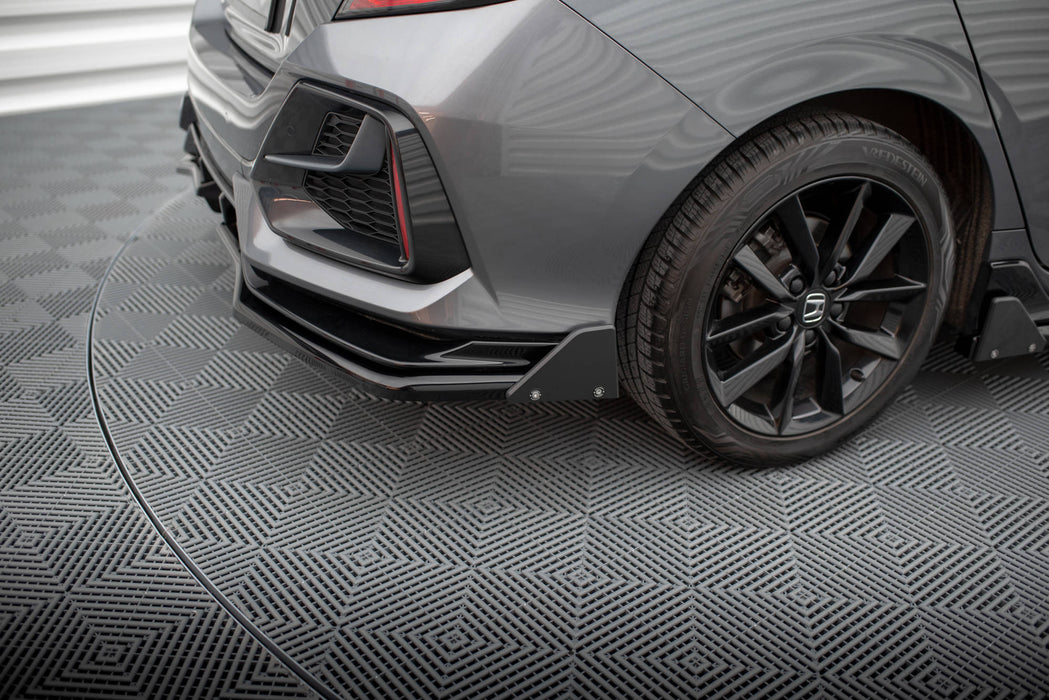 Maxton Design Rear Splitter V.1 (with vertical bars) + Flaps Honda Civic Sport Mk 10 Facelift