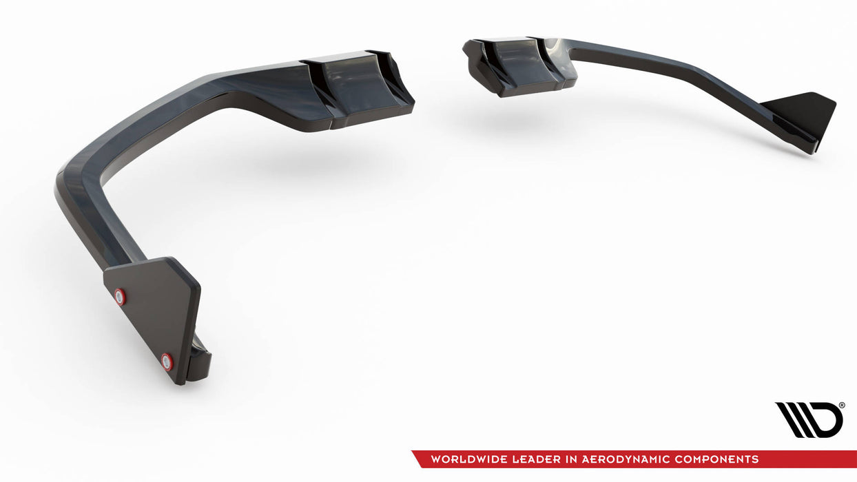 Maxton Design Rear Splitter V.1 (with vertical bars) + Flaps Honda Civic Sport Mk 10 Facelift