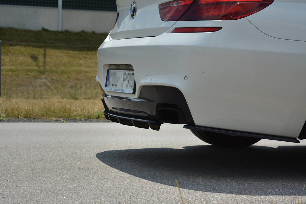 Maxton Design Rear Splitter for BMW 6 Gran Coupé MPACK (with a vertical bar)