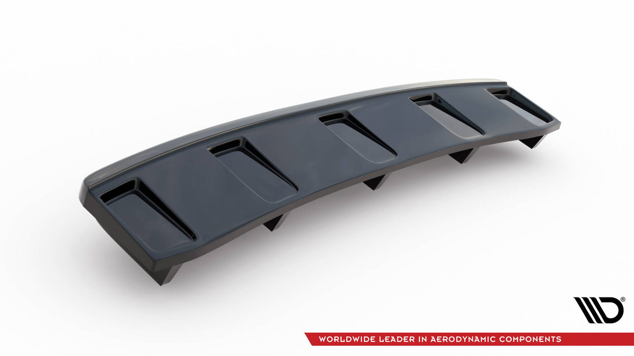 Maxton Design Rear Splitter (with vertical bars) Audi A7 S-Line C7 Facelift