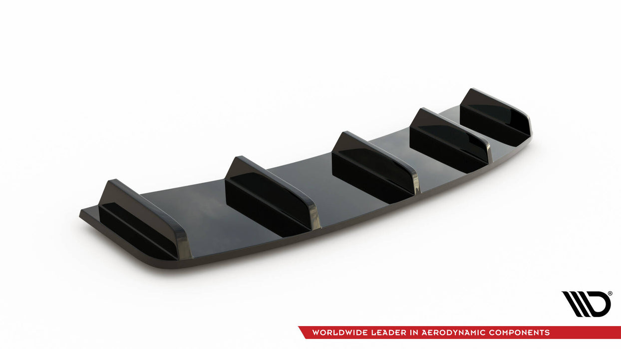 Maxton Design Rear Splitter (with vertical bars) Audi A7 S-Line C7 Facelift