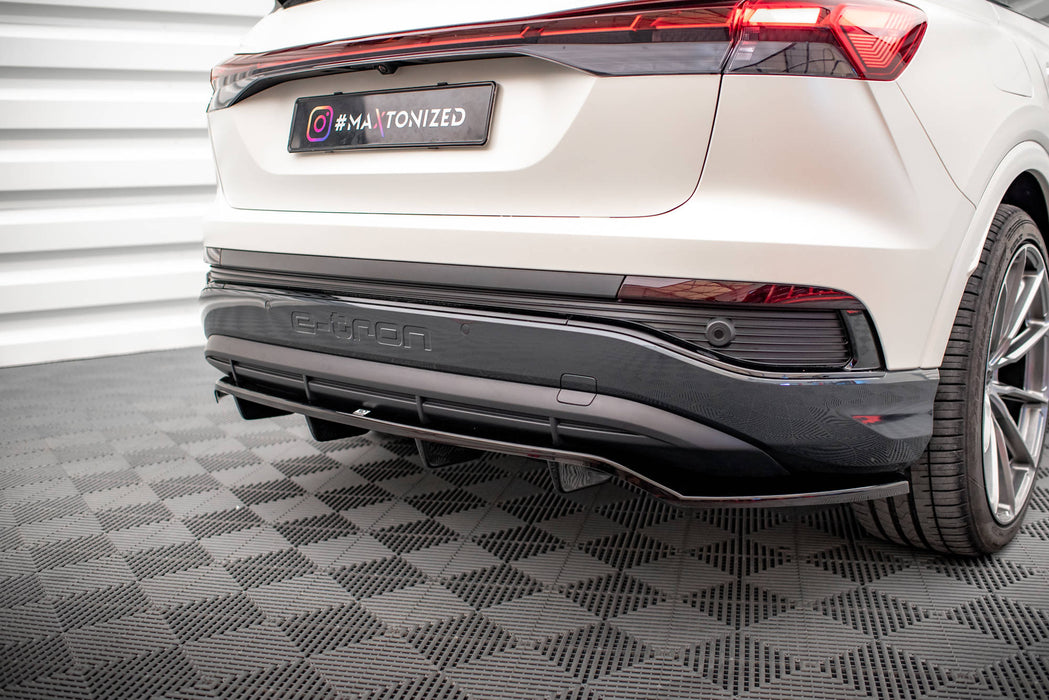 Maxton Design Rear Splitter (with vertical bars) Audi Q4 e-tron Sportback S-line Mk1